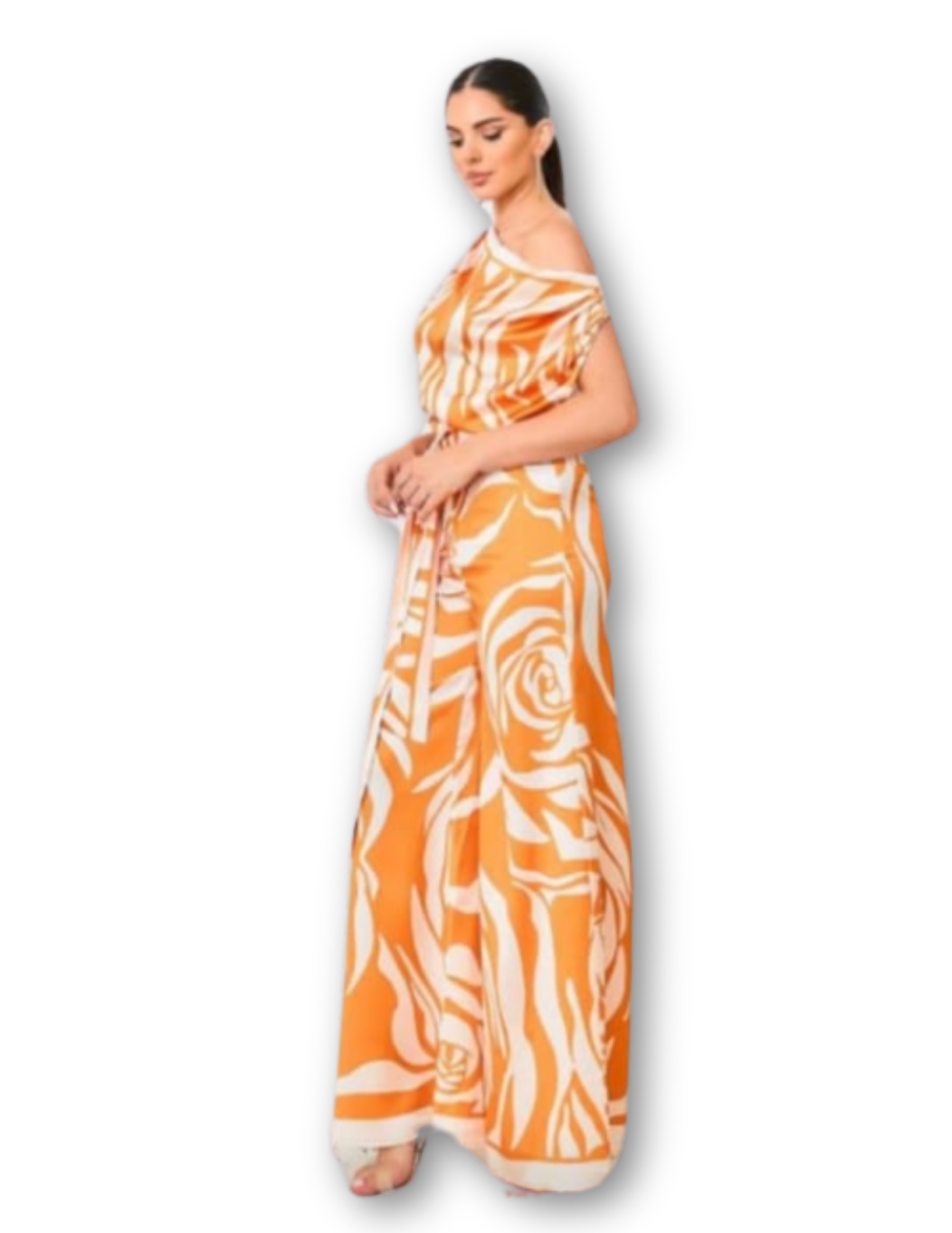 Amber Bloom One-Shoulder Set