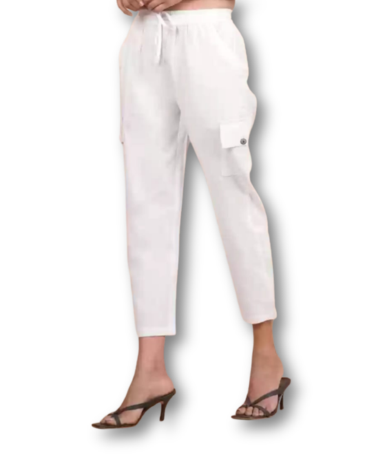 Ivory Luxe Cargo Pants