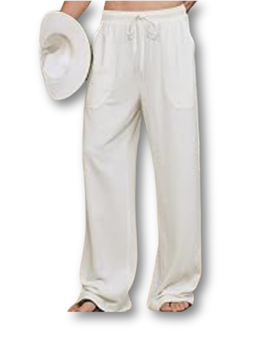 Ivory Essence Wide-Leg Pants