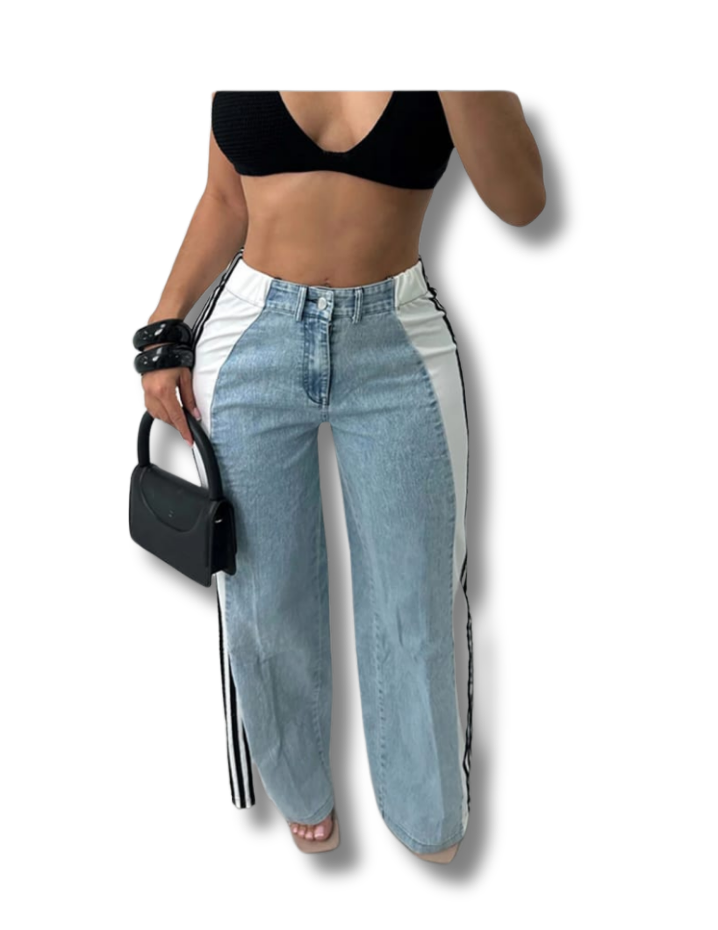 Monochrome Edge Panel Jeans