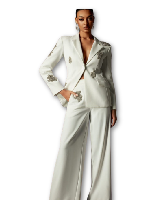 Ivory Elegance Embellished Suit