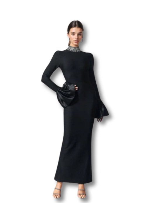 Midnight Elegance Embellished Gown