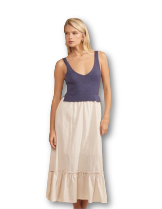 Sandstone Elegance Two-Tone Skirt