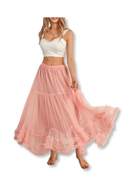 Blush Whimsy Layered Skirt