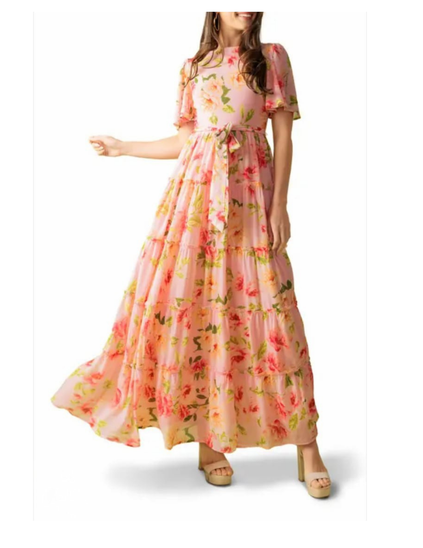Blush Meadow Belted Dress