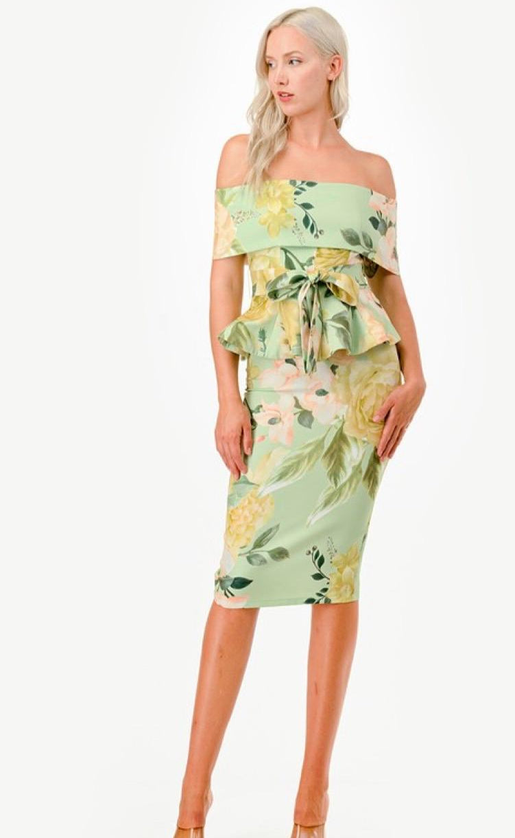 Serene Bloom Off-Shoulder Designer Set