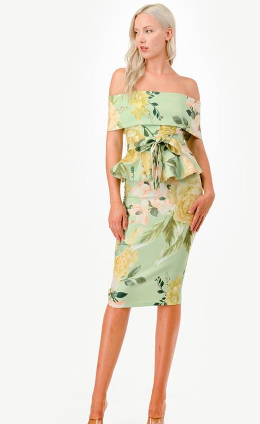 Serene Bloom Off-Shoulder Designer Set
