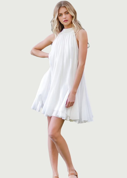 Ivory Whisper High-Neck Gown